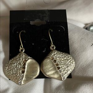 Chico's Gold Tone and Silver Color Textured Earrings